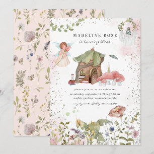 Märchenhafte Blumenfee Prinzessin Geburtstagsfeier Einladung