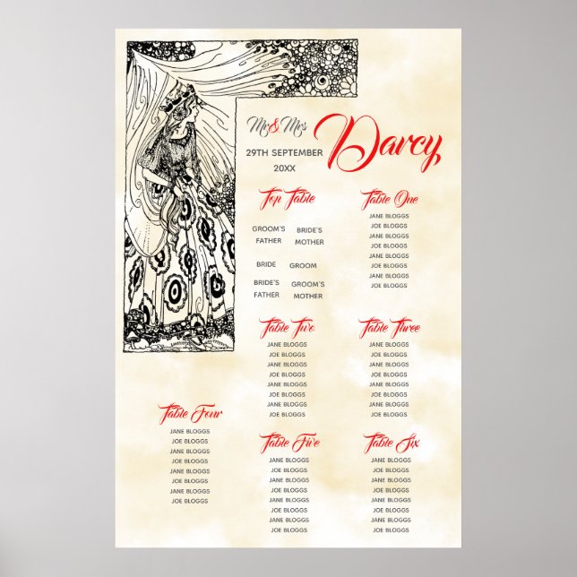 Märchenhafte Drucksitzkarte mit oberster Tabelle Poster (Vorne)