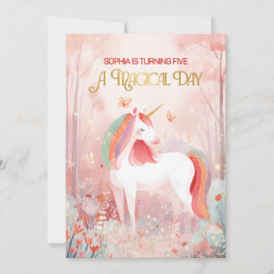 Märchenhafte Einhorn-Party Einladung