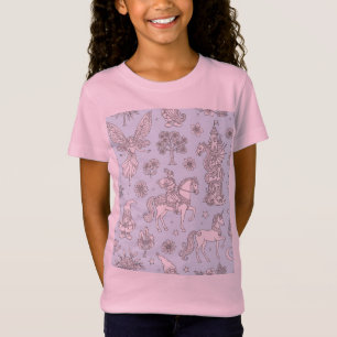 Märchenhafte Fantasie – Zarte Linienkunst T-Shirt