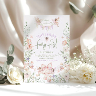 Märchenhafte Feen-Erstgeburtstag Enchanted Forest Einladung
