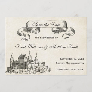 Märchenhafte Hochzeit Sichern des Datums Save The Date