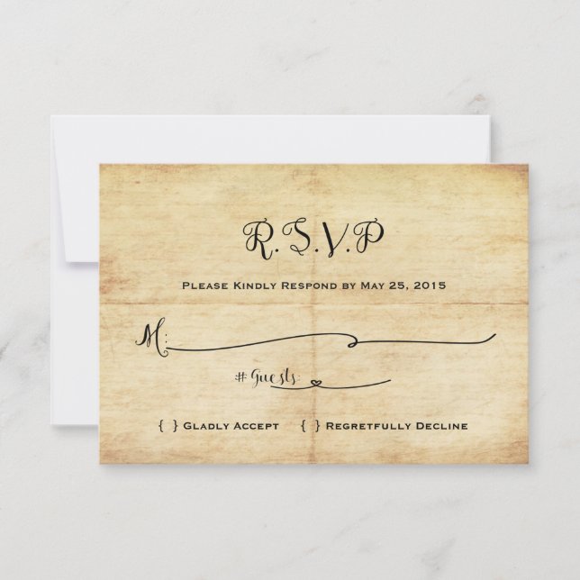 Märchenhafte Hochzeitskarte RSVP - einmal in der Z (Vorderseite)