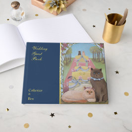 Märchenhafte Hochzeitskatzen 26,7 cm x 21 cm Gold Gästebuch