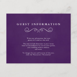 Märchenhafte Hochzeitstippkarten in Royal Lila Begleitkarte