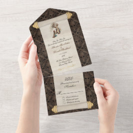Märchenhafte romantische Hochzeit von Lord and Lad All In One Einladung