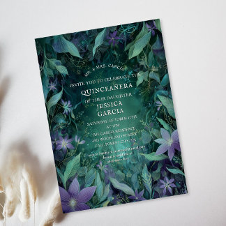 Märchenhafte Sommerfee Verzauberter Wald  Quinceañ Einladung
