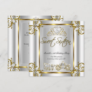 Märchenhafte Sweet 16 16. Geburtstag Gold Silber Einladung