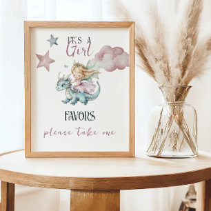 Märchenhafte Traum-Drache-Prinzessin-Baby-Party-Ge Poster