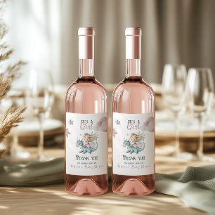 Märchenhafte traumhafte Dragon Pink Prinzessin Bab Weinetikett