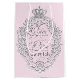 Märchenhafte Vintage Prinzessin Rosa Hochzeitsgesc Mittlere Geschenktüte