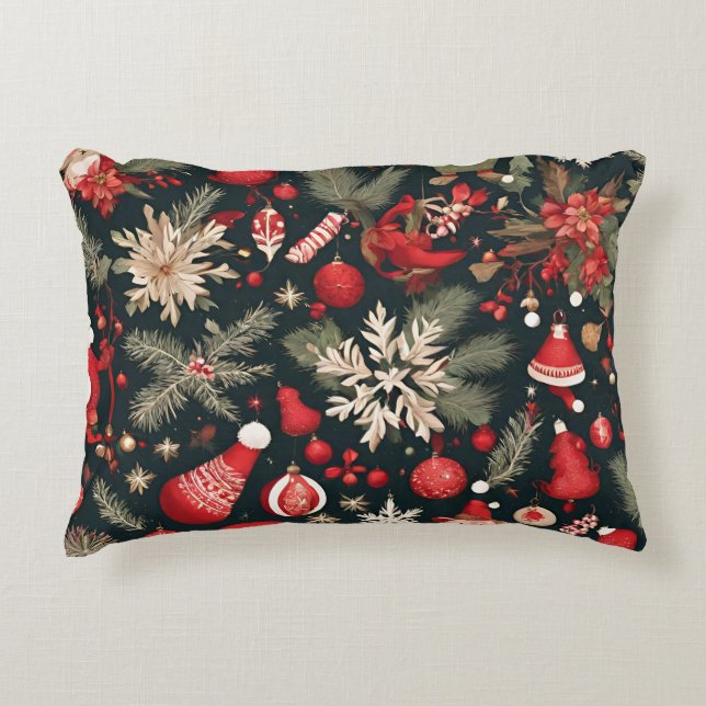 Märchenhafte Weihnachtsdekorationen, Blume Dekokissen (Vorderseite)