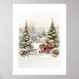 Märchenhafte Winterlandschaft Kunstdruck Poster