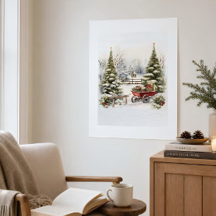 Märchenhafte Winterlandschaft Kunstdruck Poster