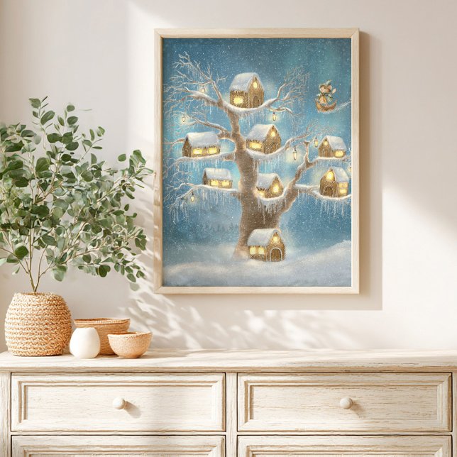 Märchenhafter Baumhaus-Geschichtenbuch-Kinderposte Poster (Von Creator hochgeladen)