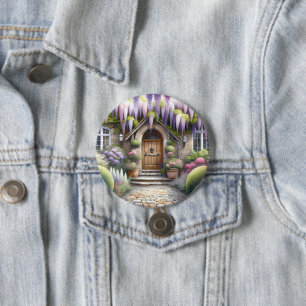Märchenhafter Cottage-Gartenweg Button