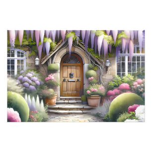 Märchenhafter Cottage-Gartenweg Fotodruck
