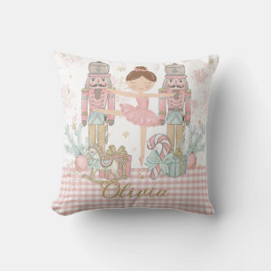 Märchenhafter Nussknacker Pastellrosa Weihnachtsba Kissen