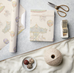 Märchenhafter Vergnügungspark im Vintage-Stil Geschenkpapier