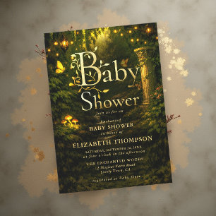 Märchenhafter verzauberter Garten Baby Shower Einladung