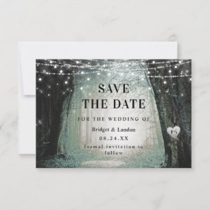 Märchenhafter verzauberter Wald Grün Save The Date
