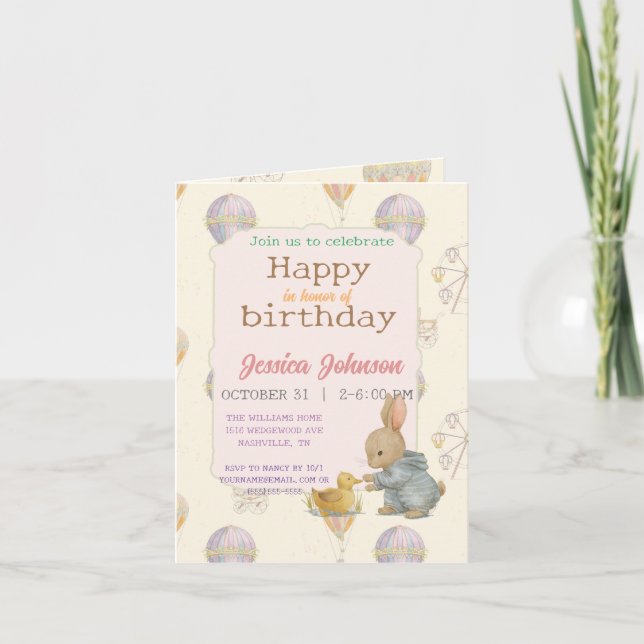 "Märchenhafter Vintager Vergnügungspark" Einladung (Vorderseite)