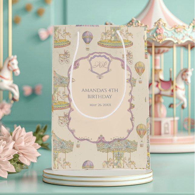 Märchenhafter Vintager Vergnügungspark Mittlere Geschenktüte (Von Creator hochgeladen)