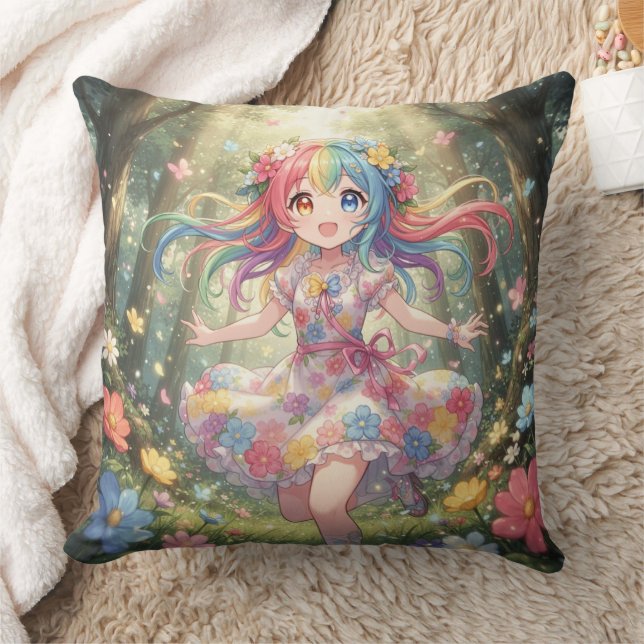 Märchenhaftes Anime-Mädchen Kissen (Decke)