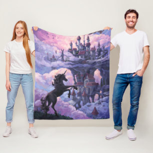 Märchenhaftes Einhorn-Schloss Fleecedecke
