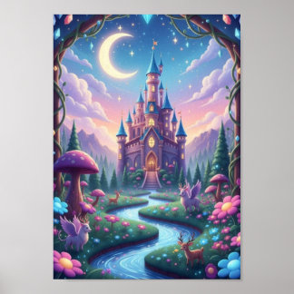 Märchenhaftes Fantasy-Schloss Magisches Poster