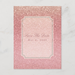 Märchenhaftes Pink Glitter Glam Party Save-the-Dat Ankündigungspostkarte