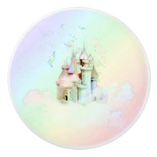 Märchenhaftes Regenbogen-Schloss Prinzessin Keramikknauf