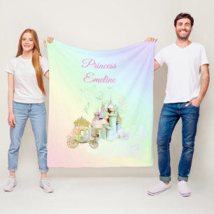Märchenhaftes Regenbogen-Schloss Prinzessinnen-Kut Fleecedecke