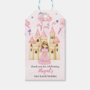Märchenhaftes Rosa Schloss Prinzessin Geburtstag f Geschenkanhänger