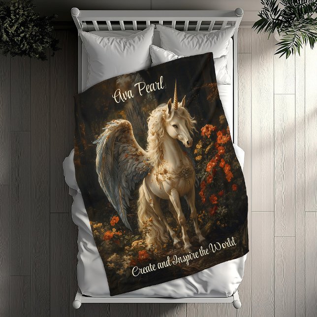 Märchenhaftes Vintage-Einhorn Fleecedecke (Von Creator hochgeladen)