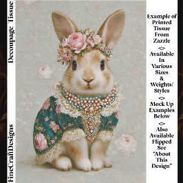 Märchenhase im Blumenkleid EV8R Decoupage Seidenpapier