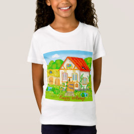 Märchenhaus mit rotem Dachgarten T-Shirt
