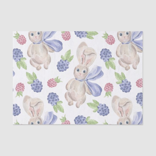 Märchenhof Bunny Rabbit mit Florals Muster Seidenpapier (Vorderseite)