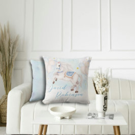 Märchenjunge Pony Blue Ballons Stars Kissen