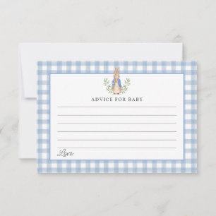 Märchenkaninchen Gingham Blau Ratschlag Babyparty RSVP Karte