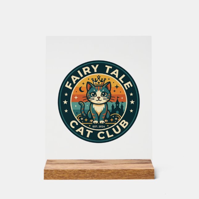 Märchenkatze Süße Kitty Design - Märchenkatze  Acrylschild (Vorderseite)