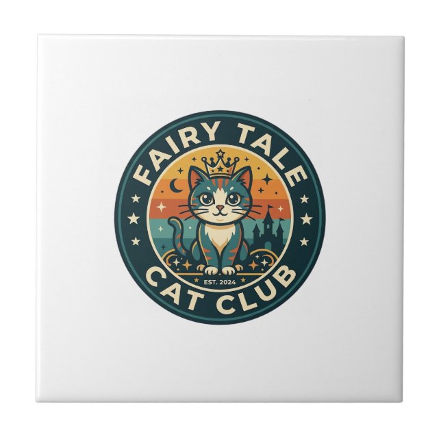 Märchenkatze Süße Kitty Design - Märchenkatze  Fliese (Vorderseite)