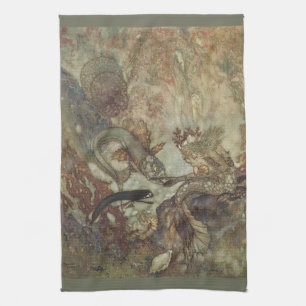 Märchenklassiker, Die Meerjungfrau von Edmund Dula Geschirrtuch