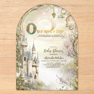 Märchenkönigreich-Prinzessin-Baby-Party Acryleinladungen