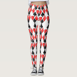 Märchenland-Diamant-Spaten-Herz und Verein-Druck Leggings