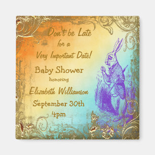 Märchenland-Kaninchen-Save the Date Baby-Dusche Magnet