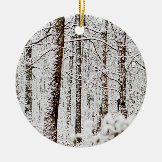 Märchenland Snowy Pocono Keramik Ornament (Vorne)