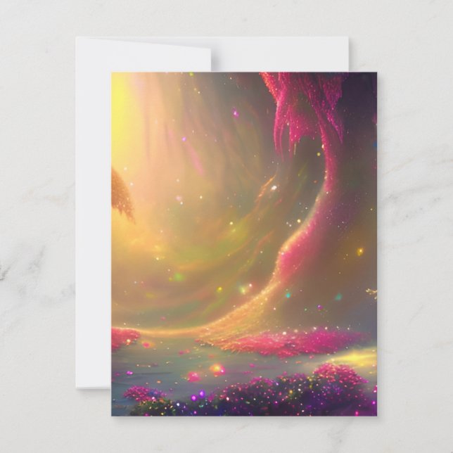 Märchenlandschaft Grafik Mitteilungskarte (Vorderseite)