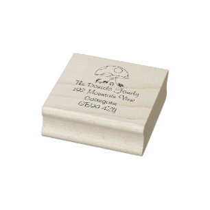 Märchenpilzhaus-Adresse-Stempel Gummistempel