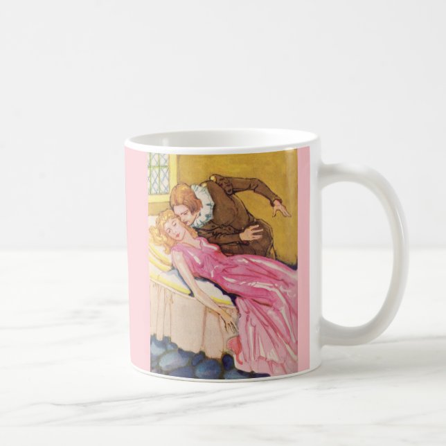Märchenprinz, der Schneewittchen küsst Kaffeetasse (Rechts)